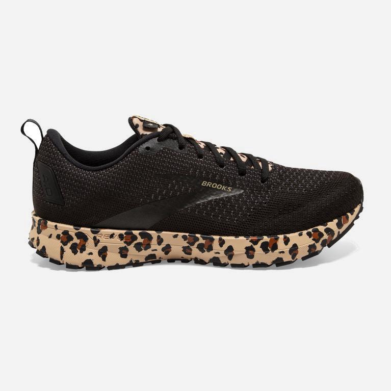 Tenis Brooks Revel 4 - Zapatillas Para Correr En Asfalto Mujer - Negras / Metal / Leopardo / Kaki (Z